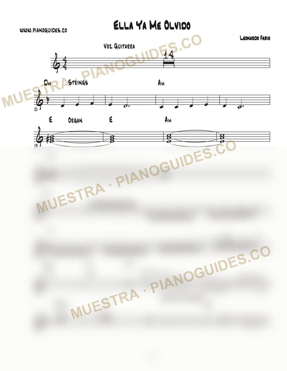 Primera página de la guía Ella Ya Me Olvidó