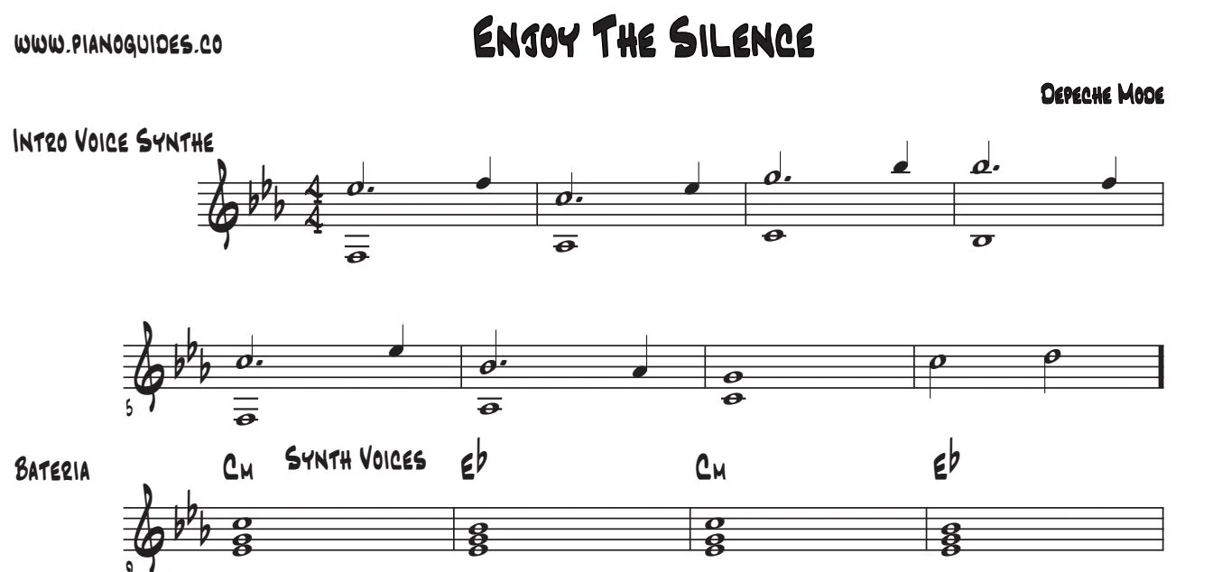 Título y primeras líneas de la guía de Enjoy The Silence