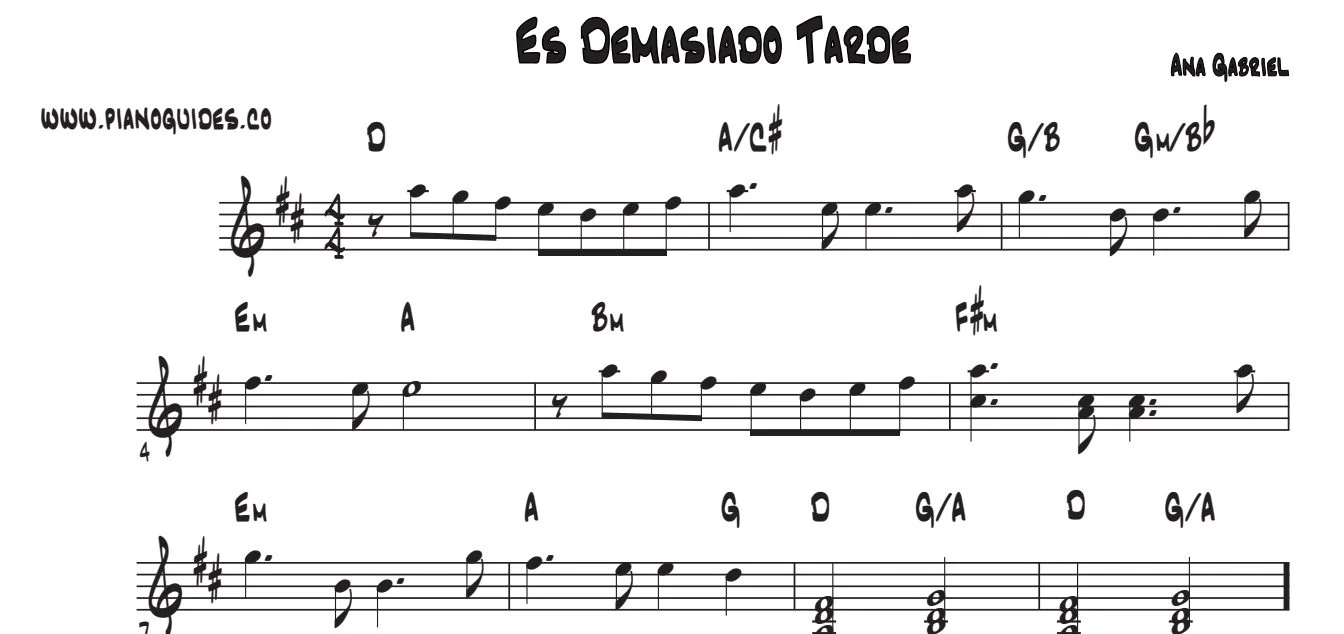 Título y primeras líneas de la guía de Es Demasiado Tarde