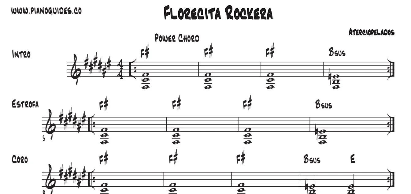 Título y primeras líneas de la guía de Florecita Rockera