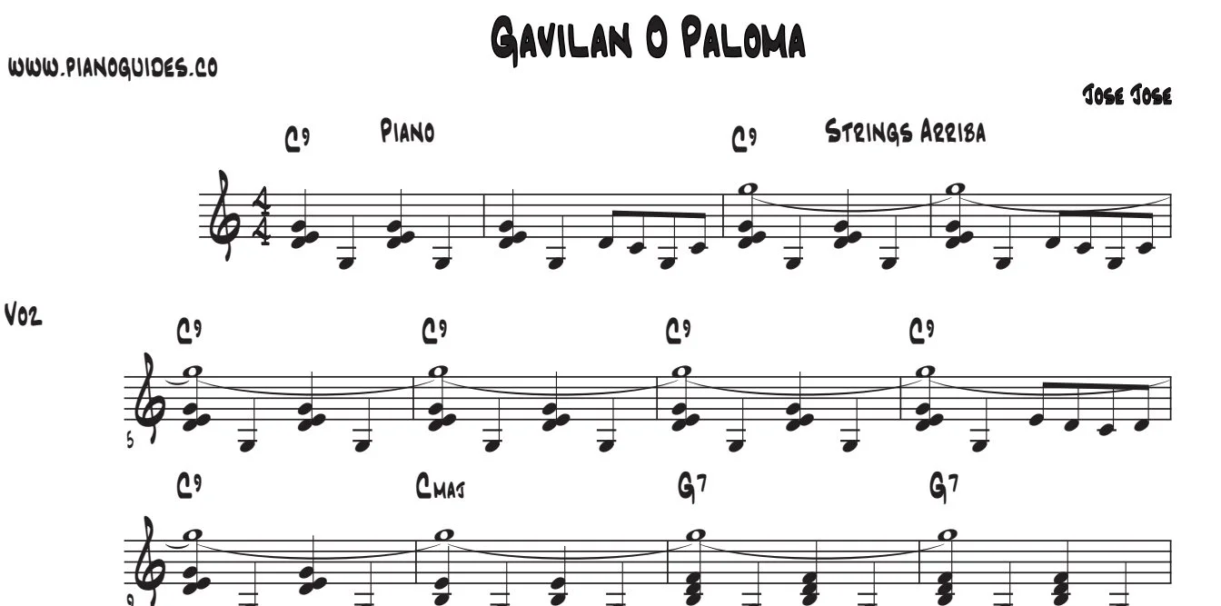 Título y primeras líneas de la guía de Gavilán O Paloma