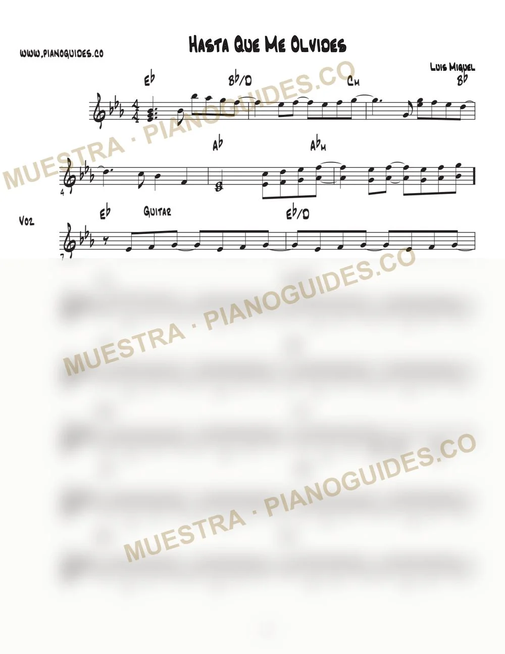 Primera página de la guía Hasta Que Me Olvides