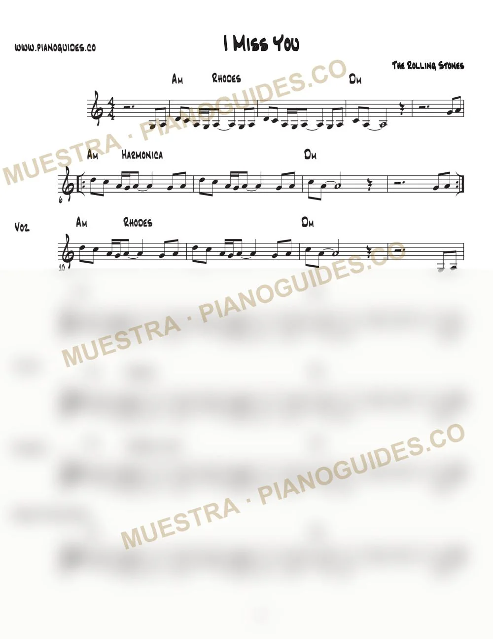 Primera página de la guía I Miss You