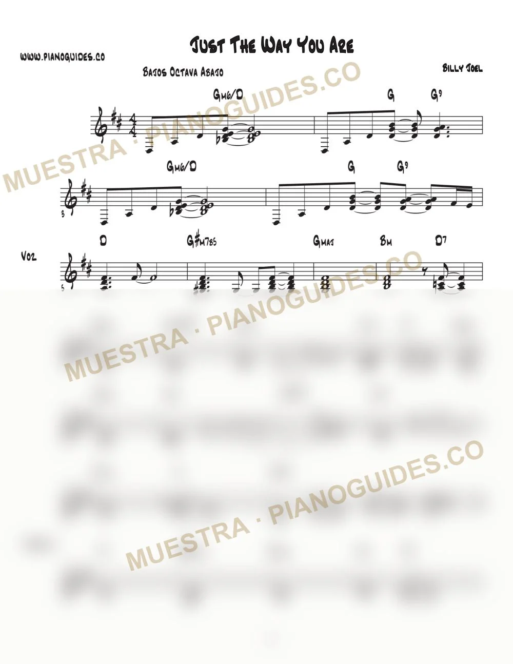 Primera página de la guía Just The Way You Are