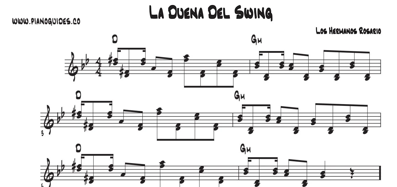 Título y primeras líneas de la guía de La Dueña Del Swing