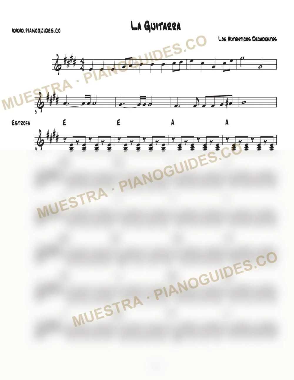 Primera página de la guía La Guitarra