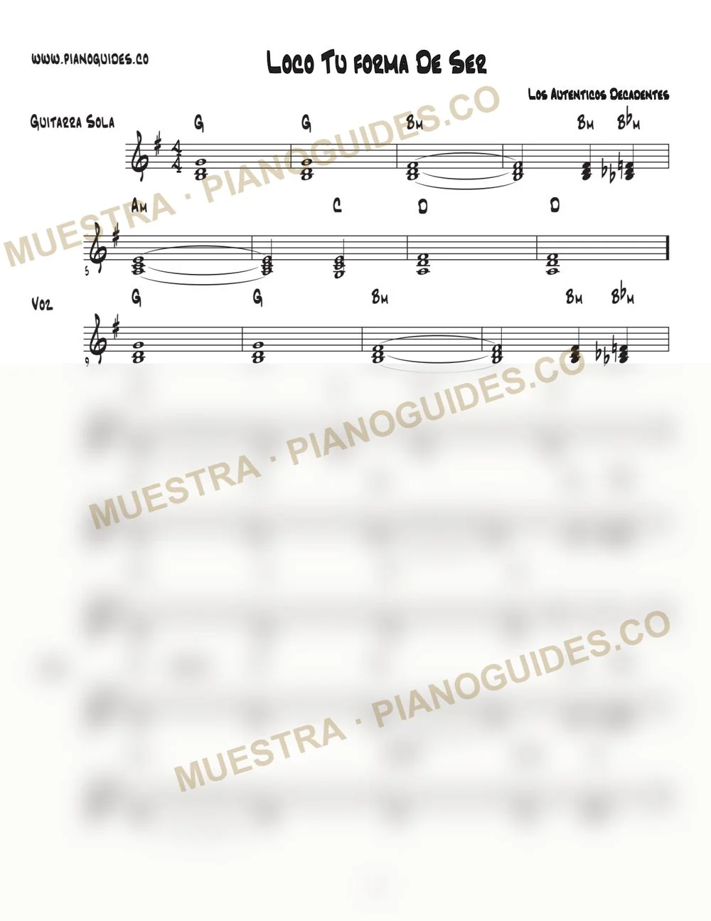 Primera página de la guía Loco (Tu Forma De Ser)