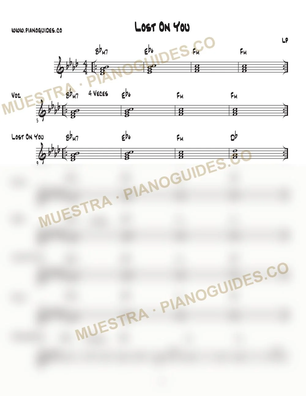 Primera página de la guía Lost On You
