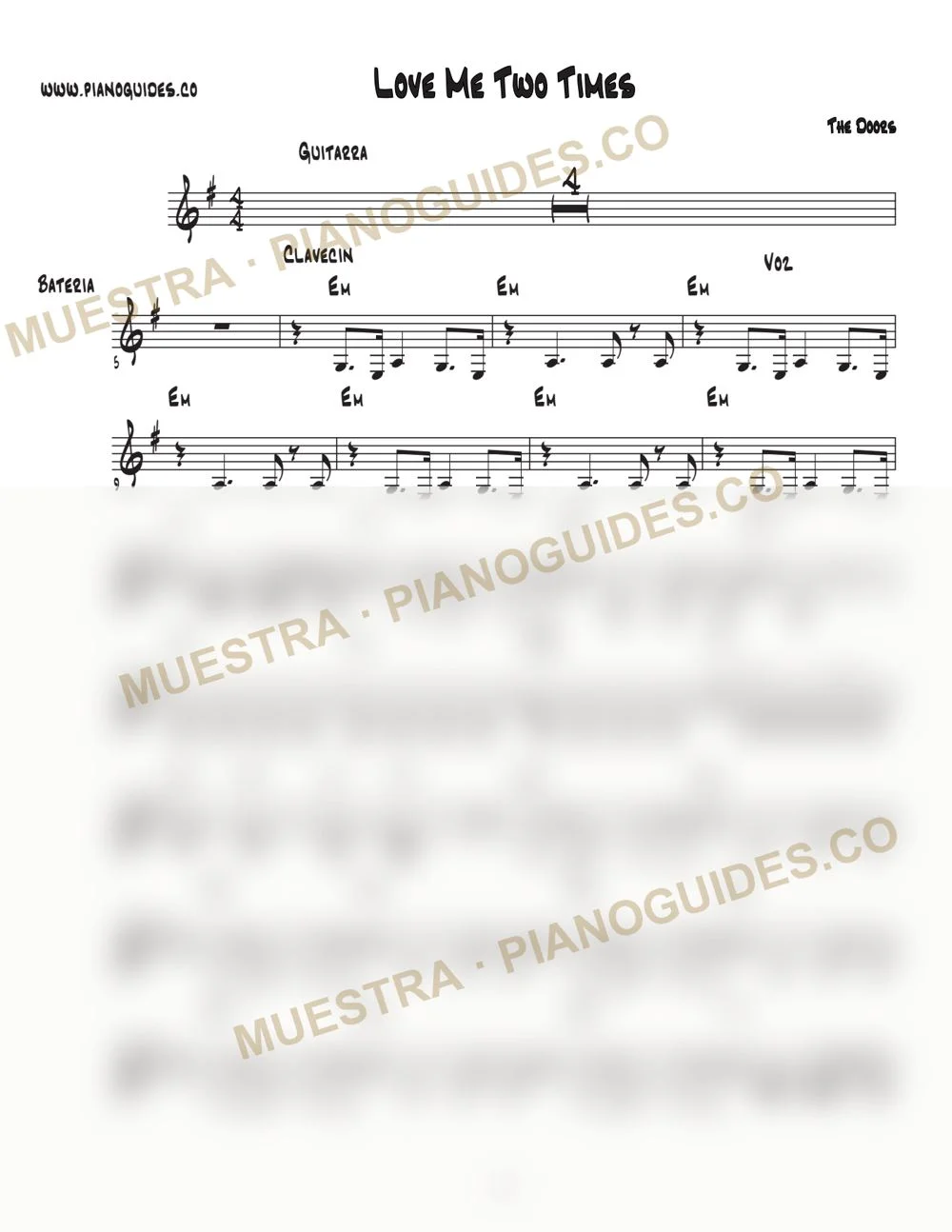 Primera página de la guía Love Me Two Times