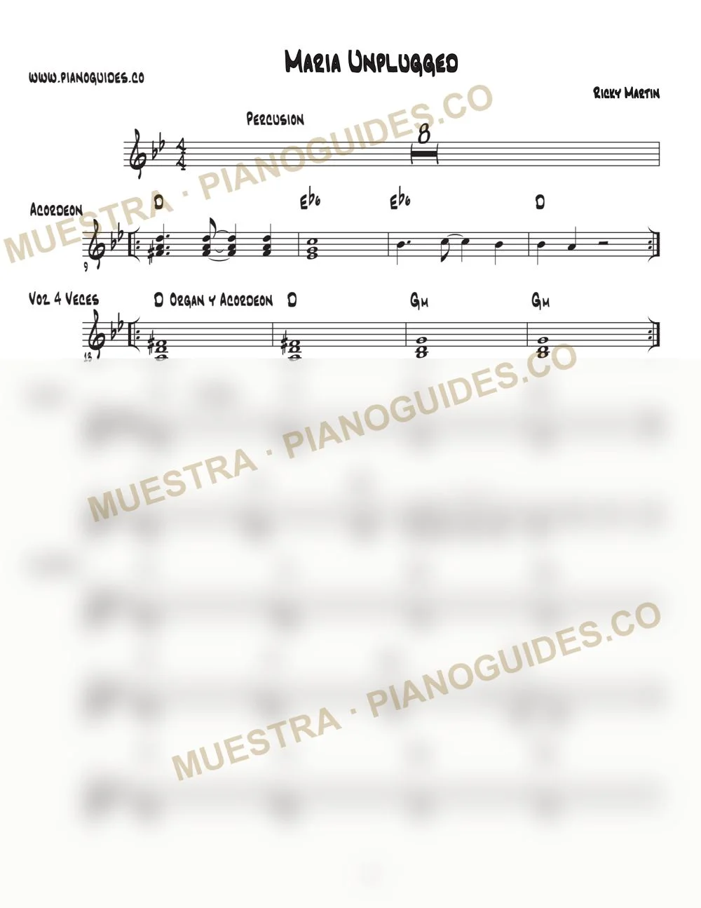 Primera página de la guía María (Unplugged)