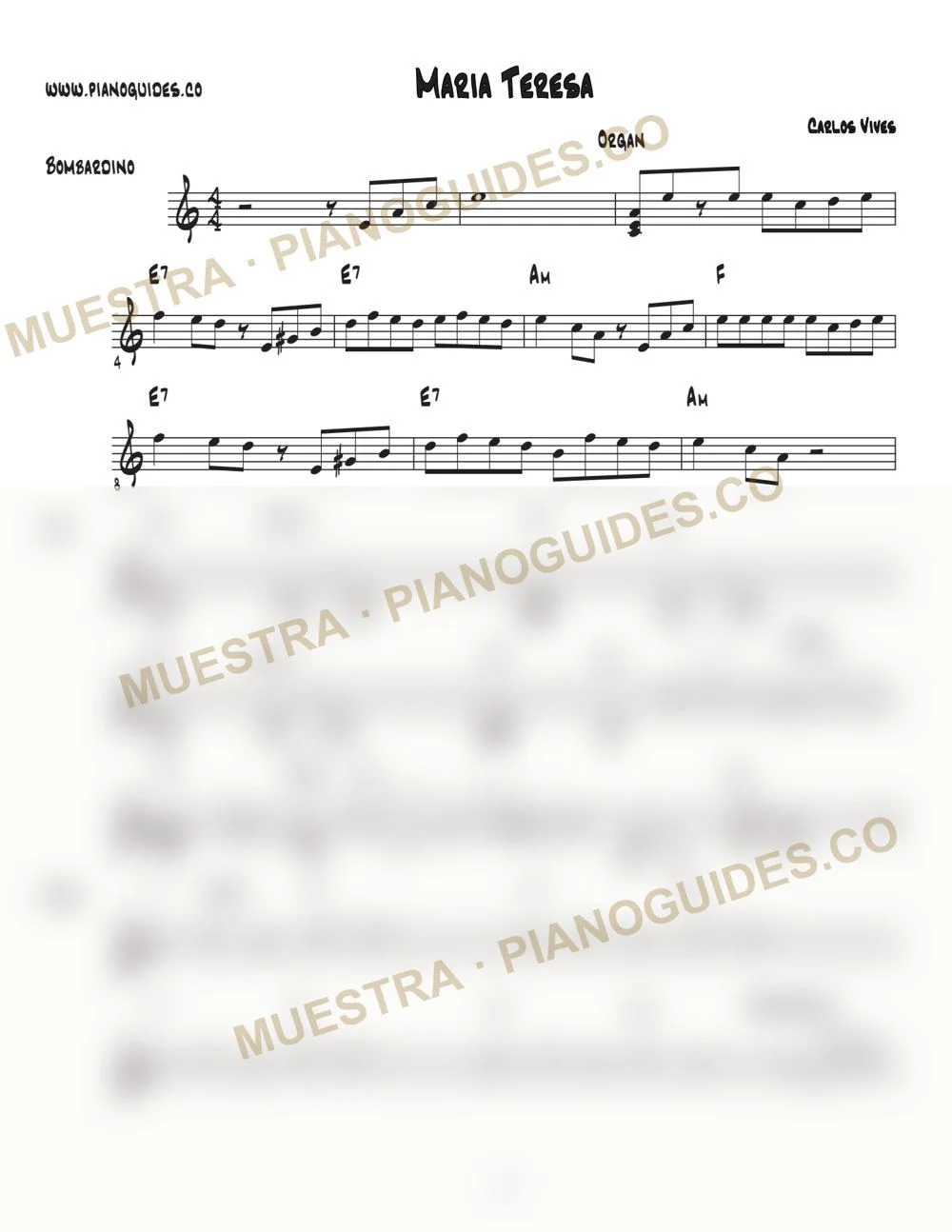 Primera página de la guía María Teresa