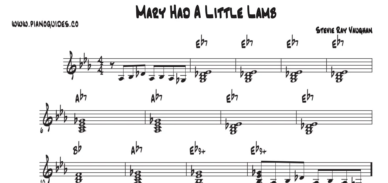 Título y primeras líneas de la guía de Mary Had A Little Lamb