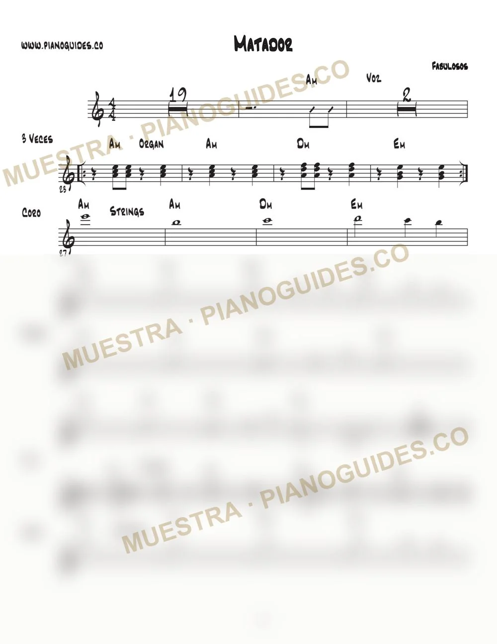 Primera página de la guía Matador