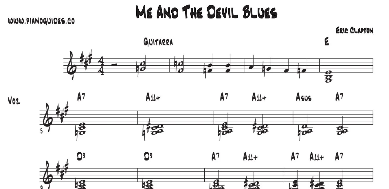 Título y primeras líneas de la guía de Me And The Devil Blues