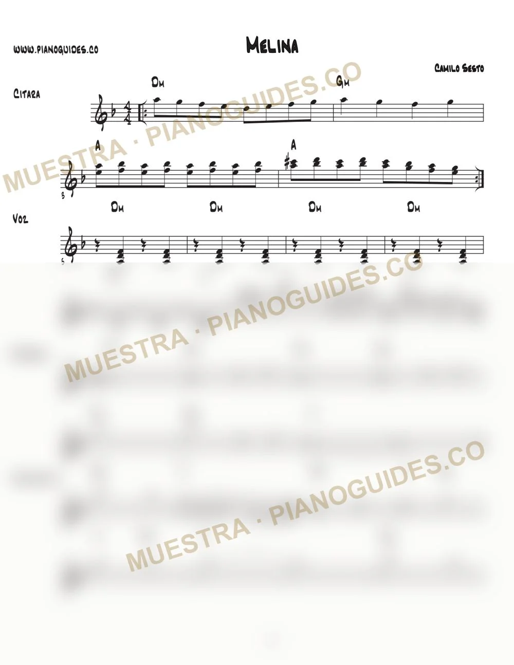 Primera página de la guía Melina