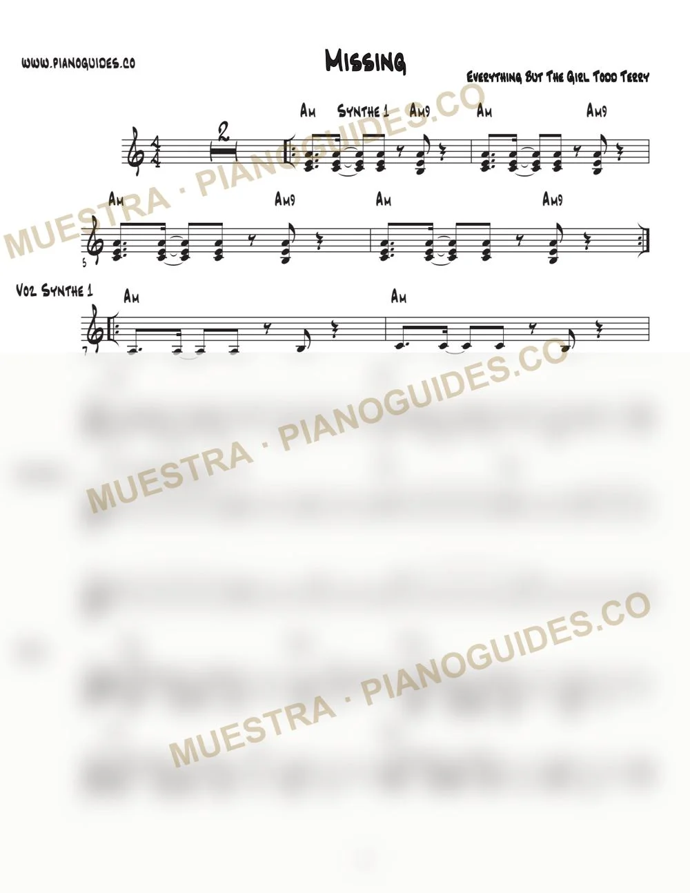 Primera página de la guía Missing (Pista)
