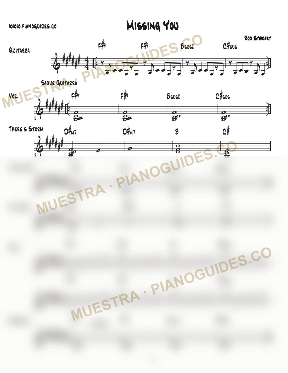 Primera página de la guía Missing You