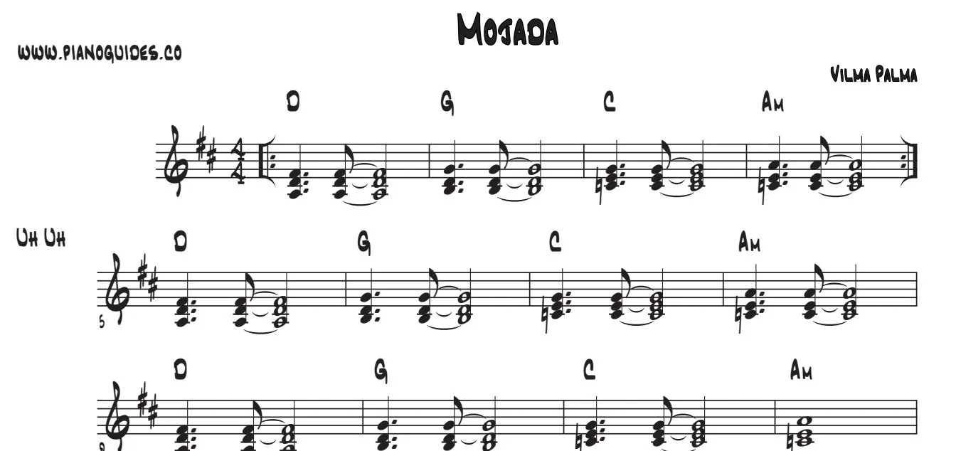 Título y primeras líneas de la guía de Mojada