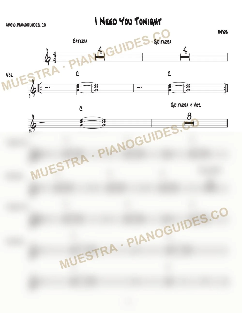 Primera página de la guía Need You Tonight