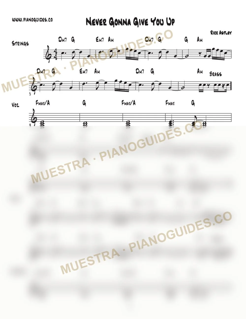 Primera página de la guía Never Gonna Give You Up