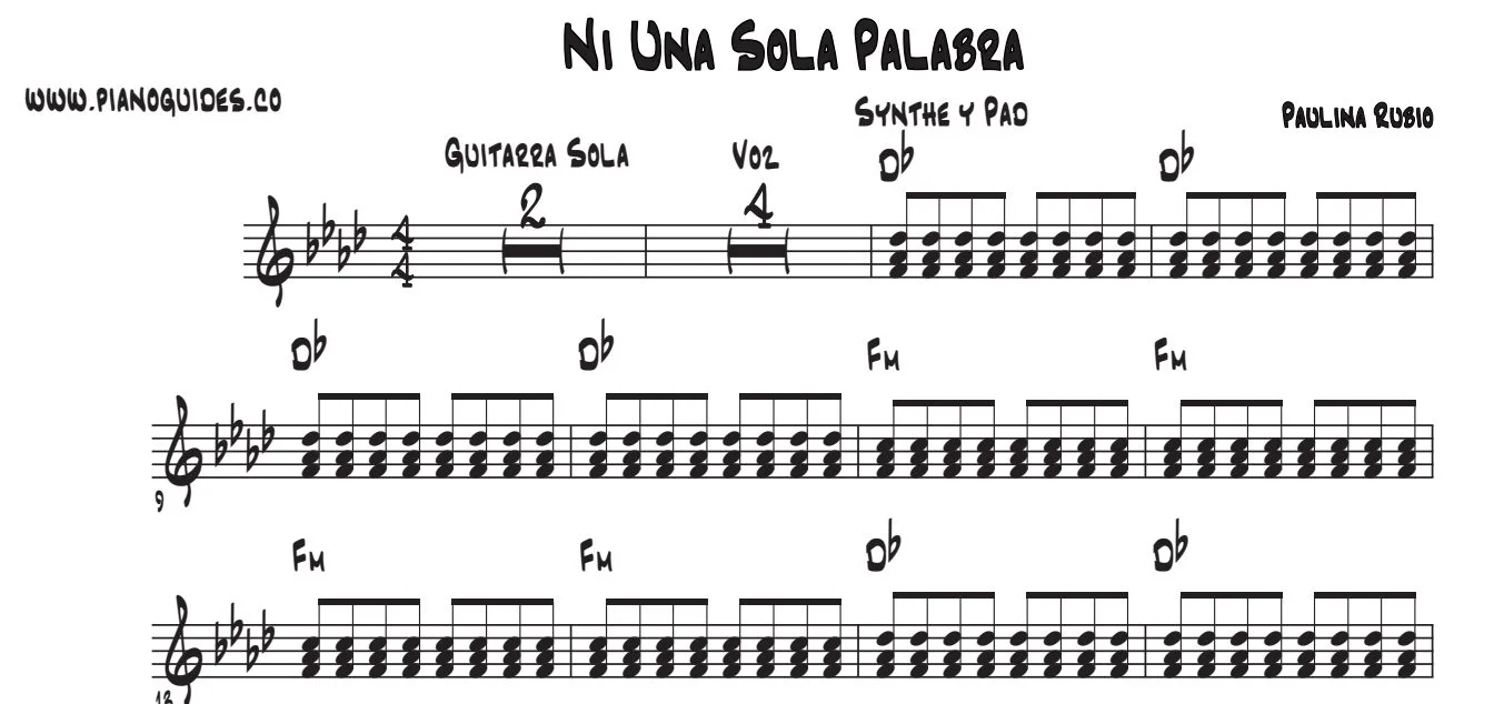 Título y primeras líneas de la guía de Ni Una Sola Palabra