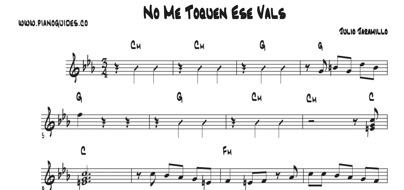 Título y primeras líneas de la guía de No Me Toquen Ese Vals