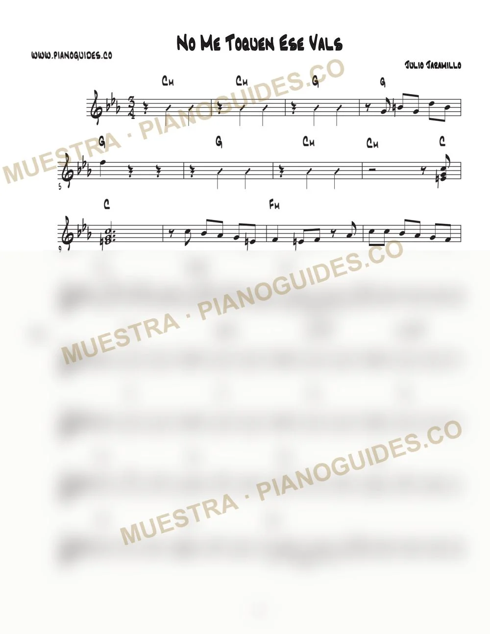 Primera página de la guía No Me Toquen Ese Vals