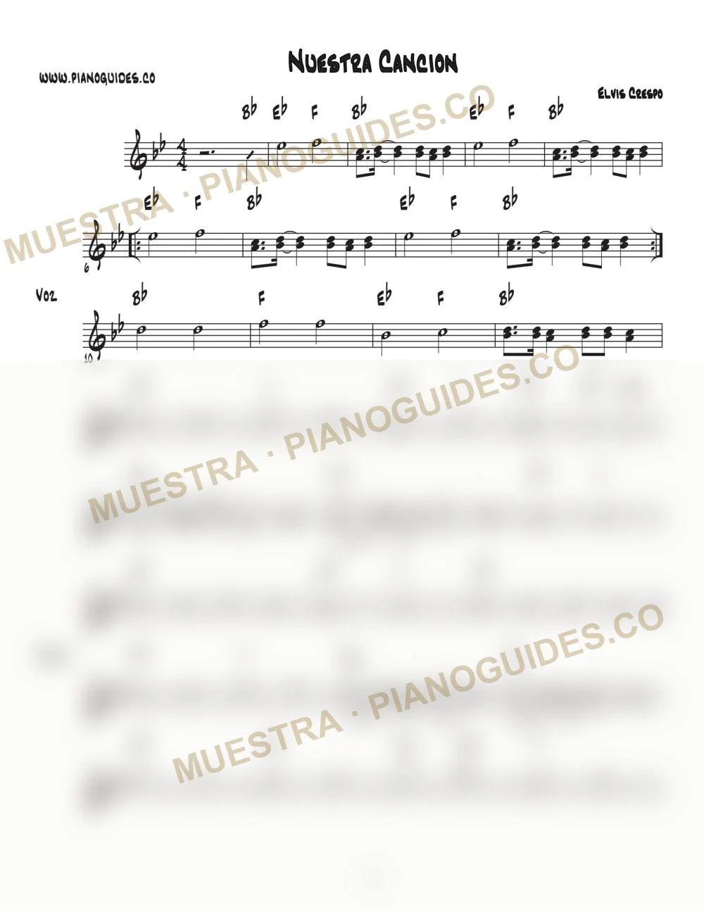 Primera página de la guía Nuestra Canción
