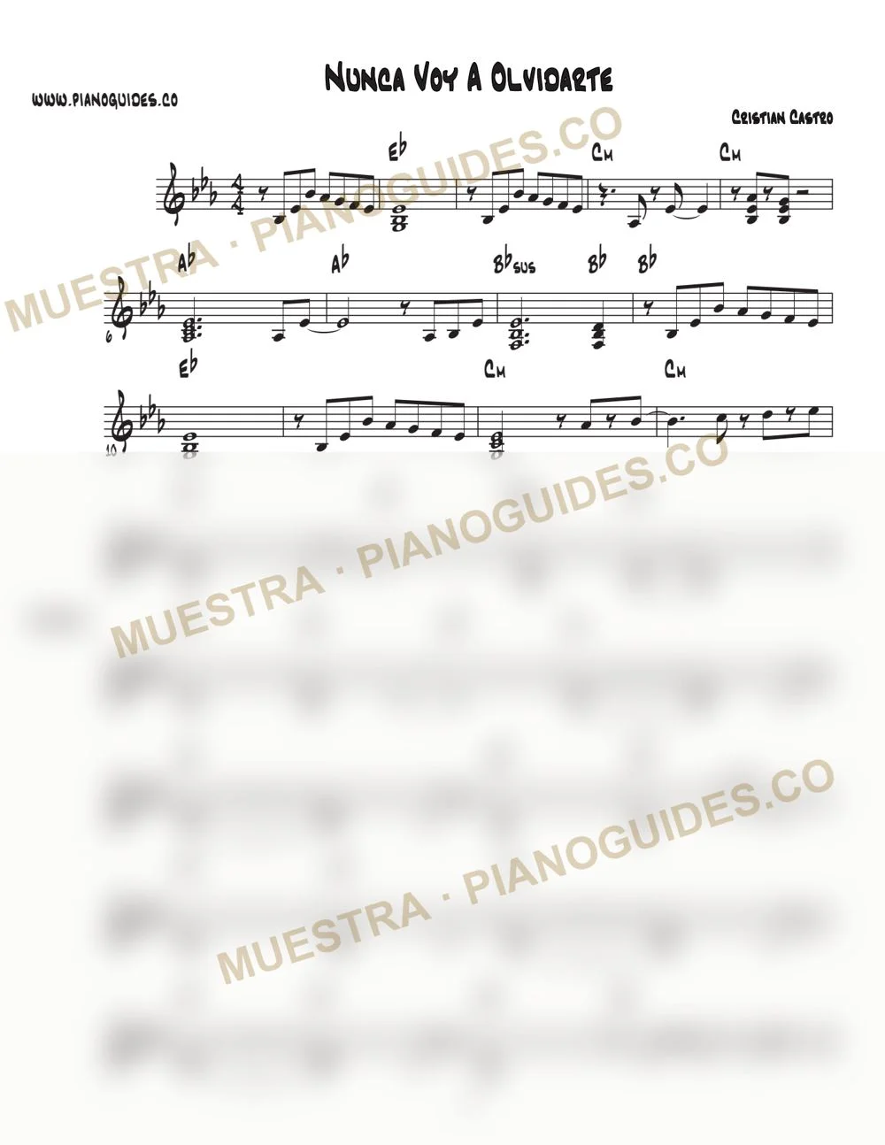 Primera página de la guía Nunca Voy A Olvidarte