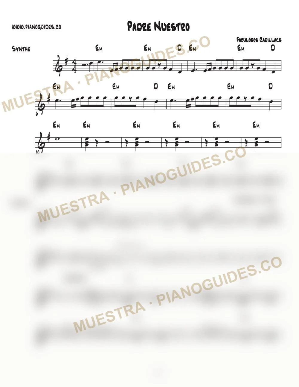Primera página de la guía Padre Nuestro