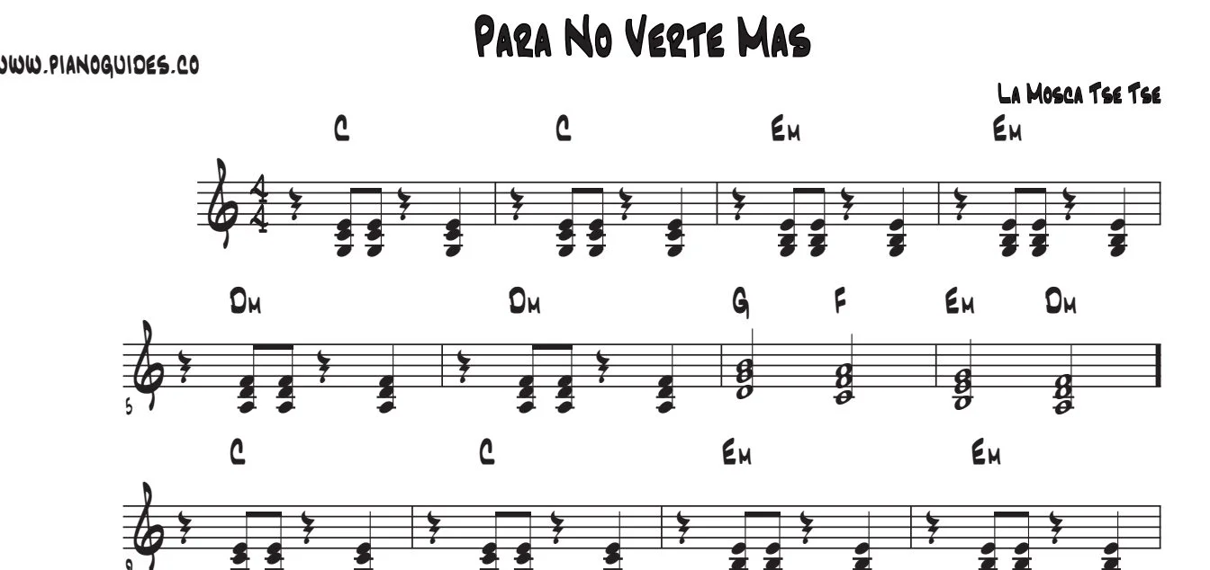 Título y primeras líneas de la guía de Para No Verte Más