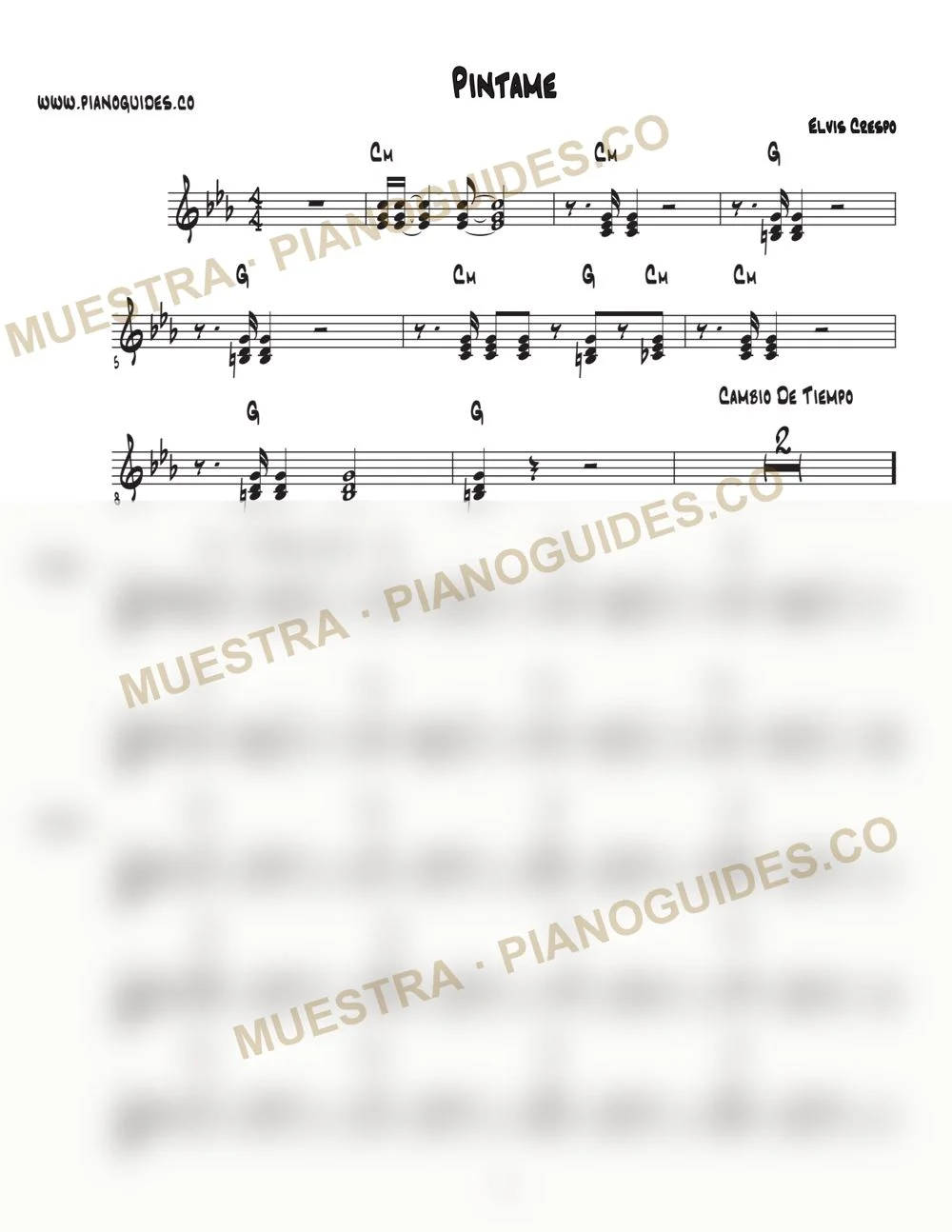 Primera página de la guía Píntame