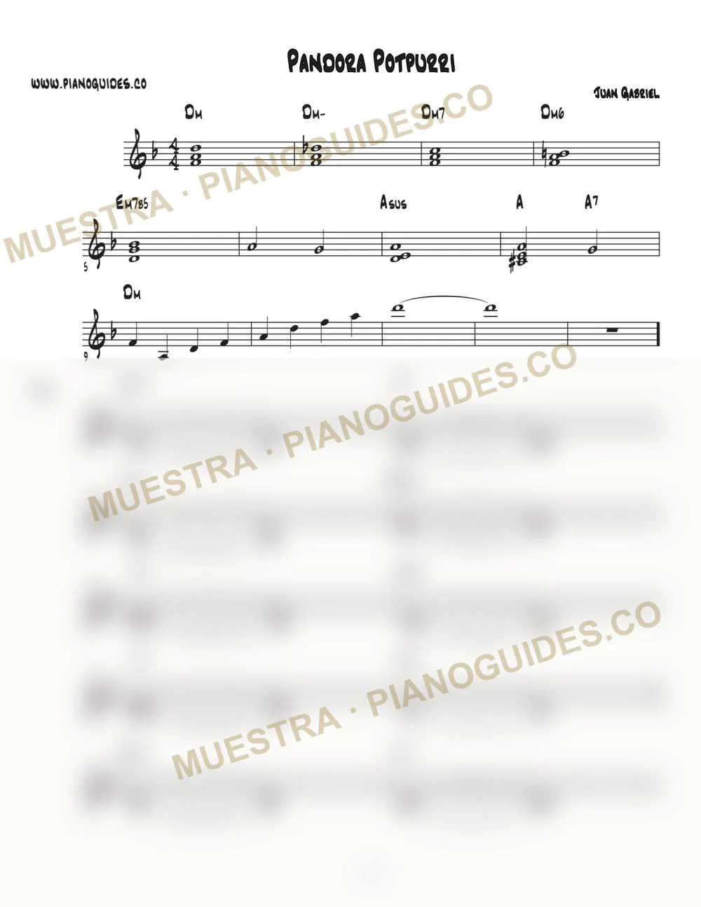Primera página de la guía Popurrí de Juan Gabriel