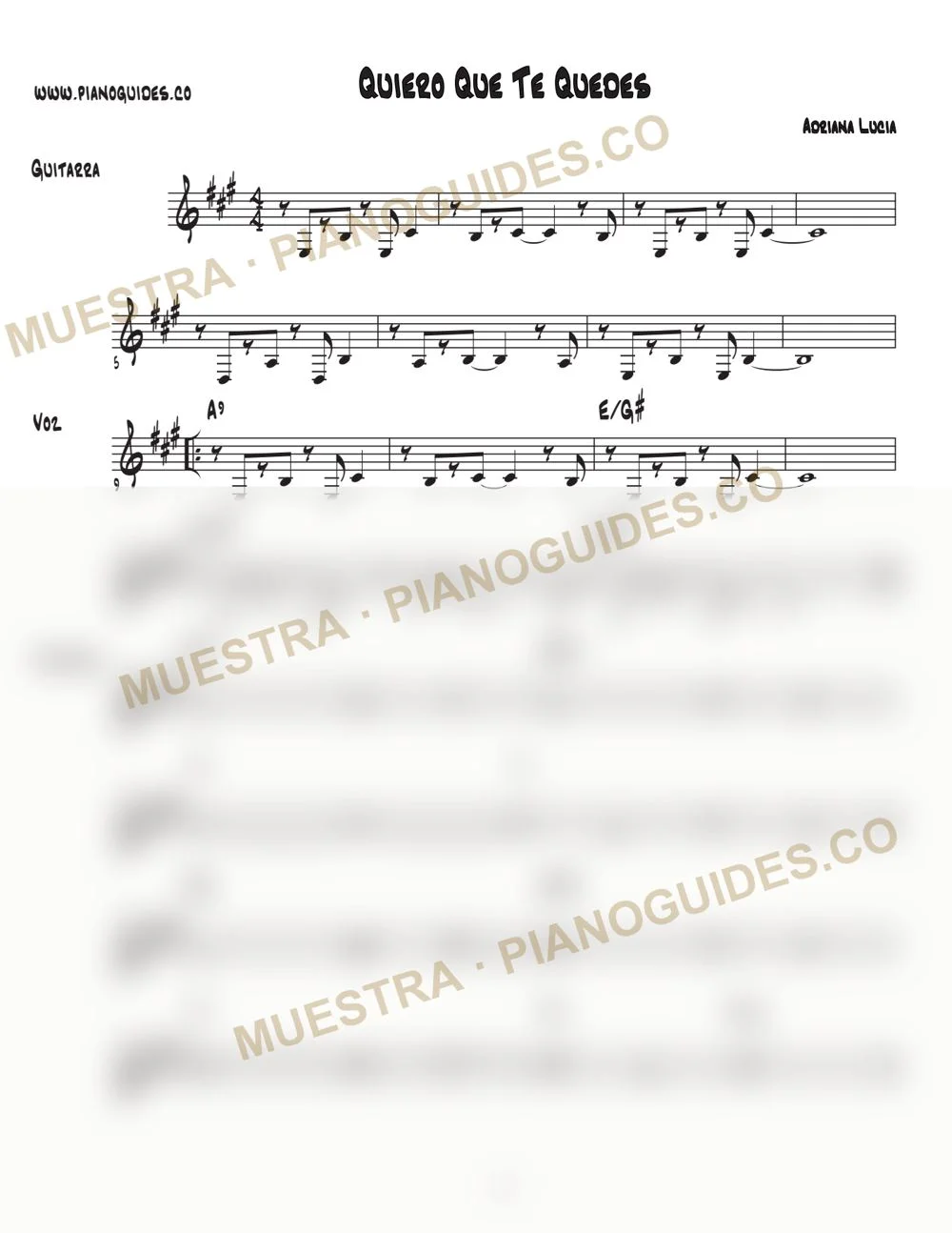 Primera página de la guía Quiero Que Te Quedes