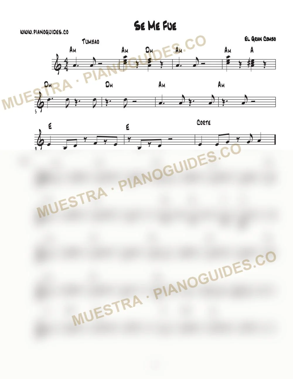 Primera página de la guía Se Me Fue