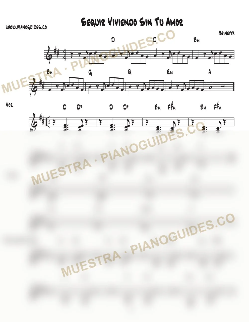 Primera página de la guía Seguir Viviendo Sin Tu Amor