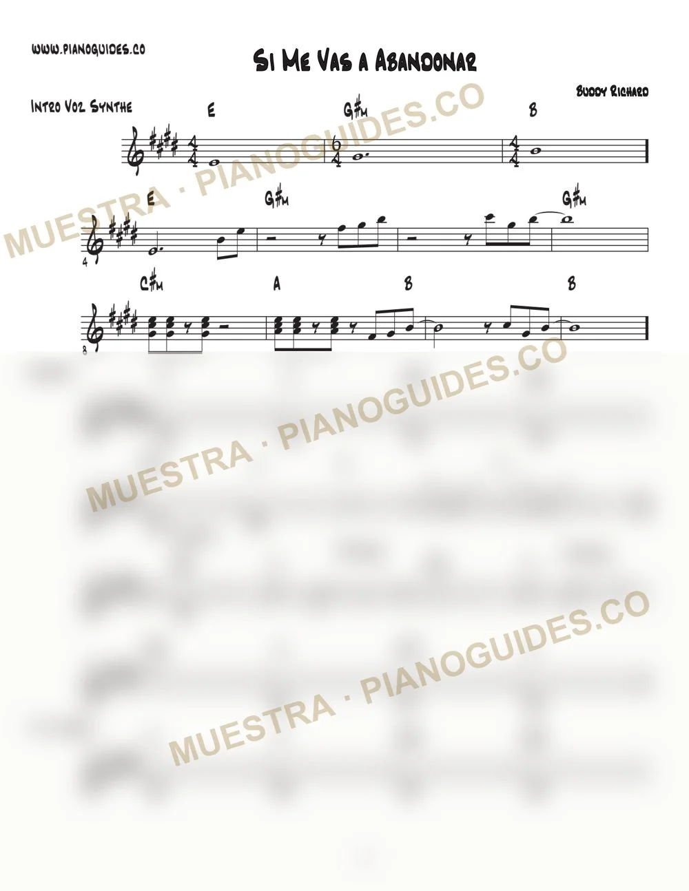 Primera página de la guía Si Me Vas A Abandonar
