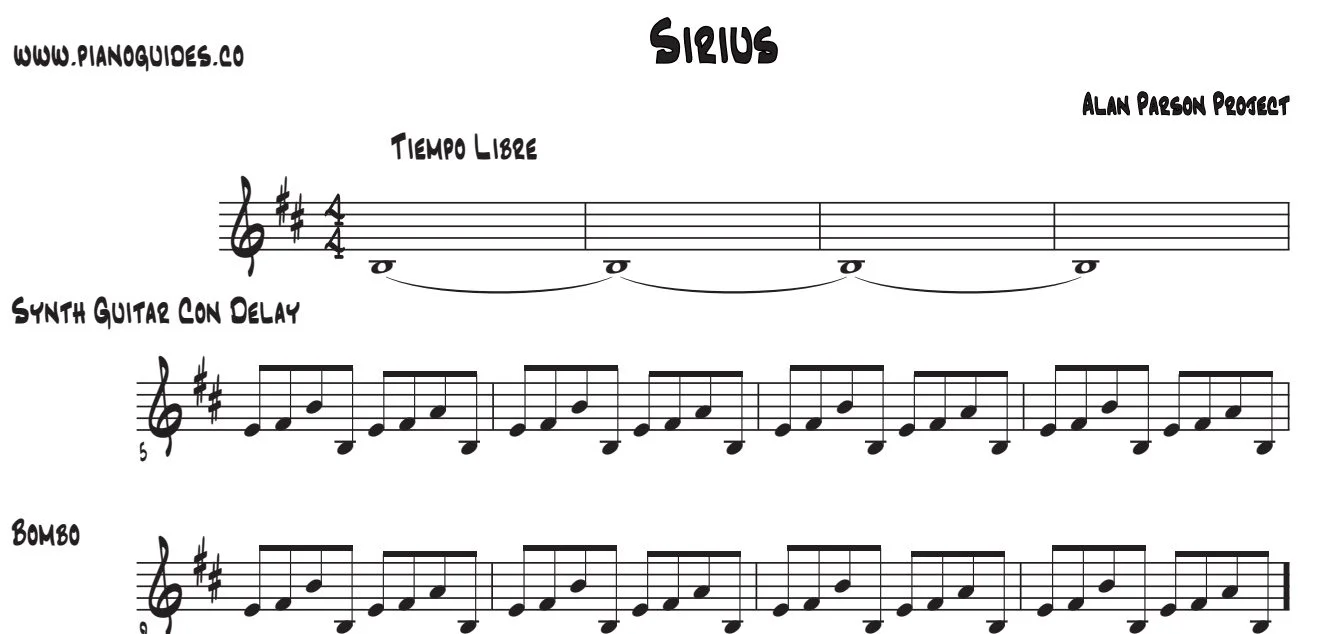 Título y primeras líneas de la guía de Sirius