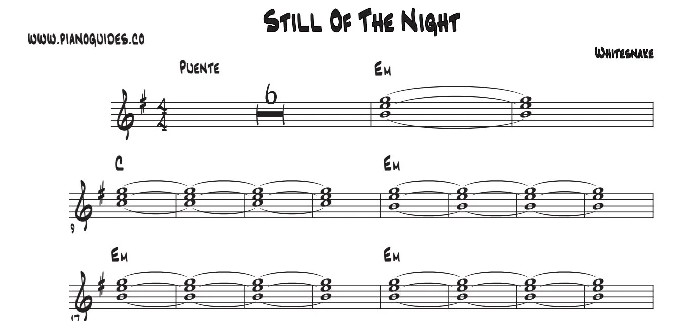 Título y primeras líneas de la guía de Still Of The Night