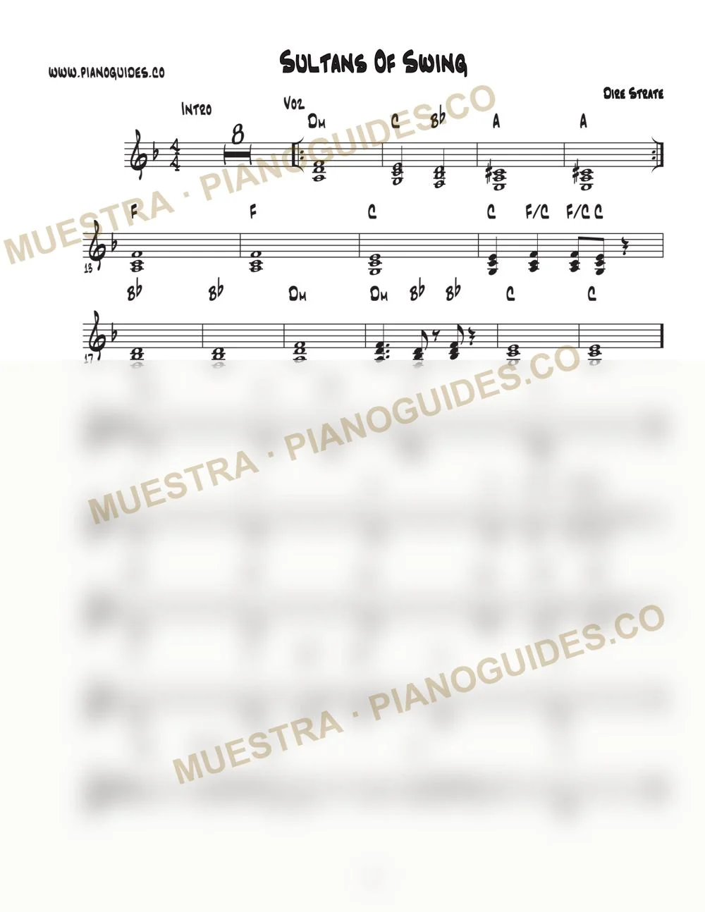 Primera página de la guía Sultans Of Swing