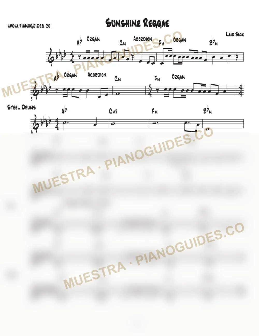 Primera página de la guía Sunshine Reggae