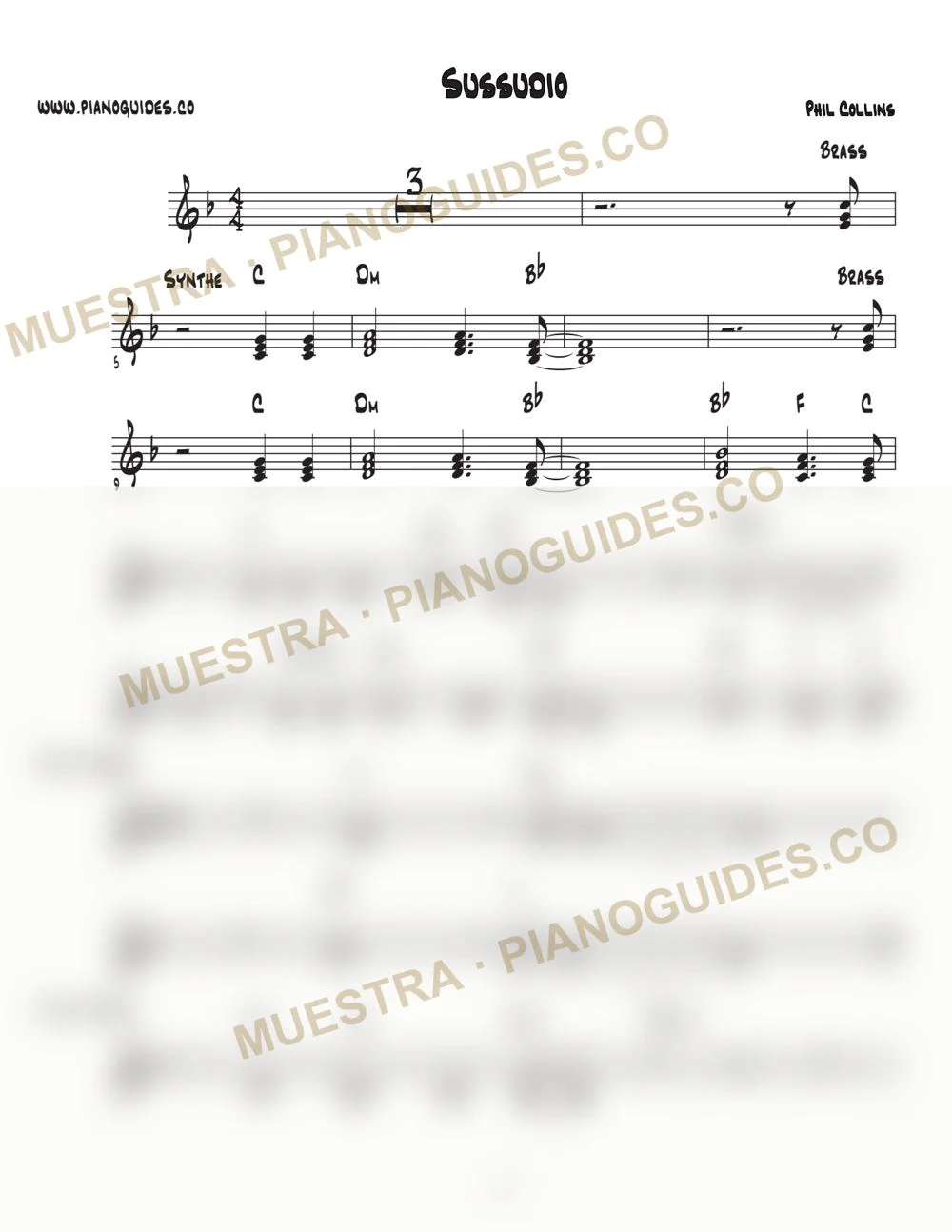 Primera página de la guía Sussudio
