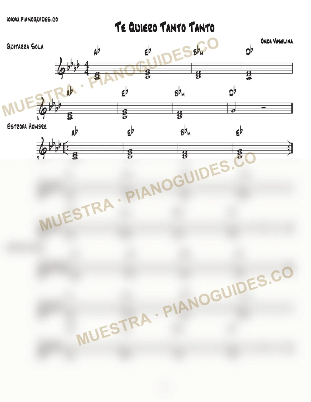 Primera página de la guía Te Quiero Tanto, Tanto