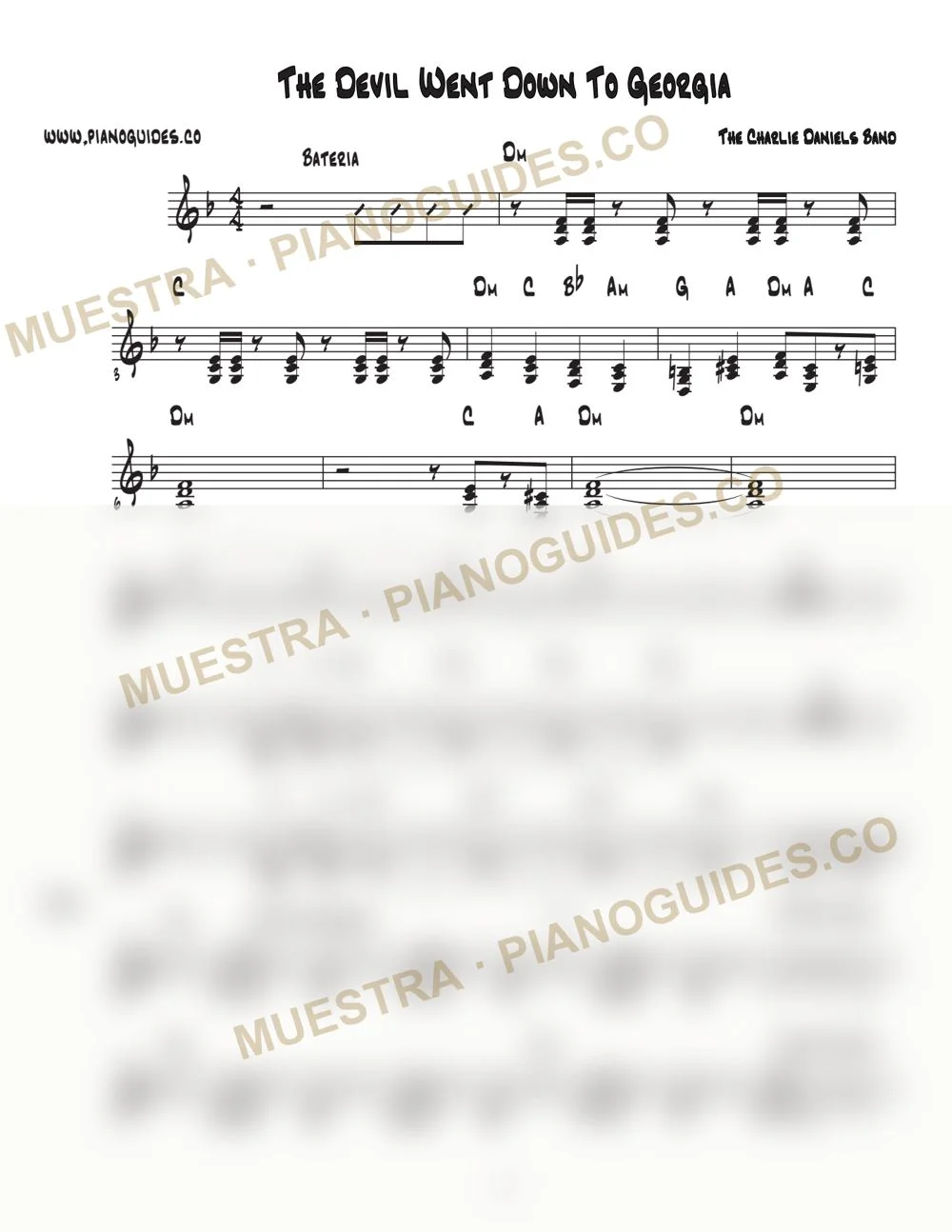 Primera página de la guía The Devil Went Down To Georgia