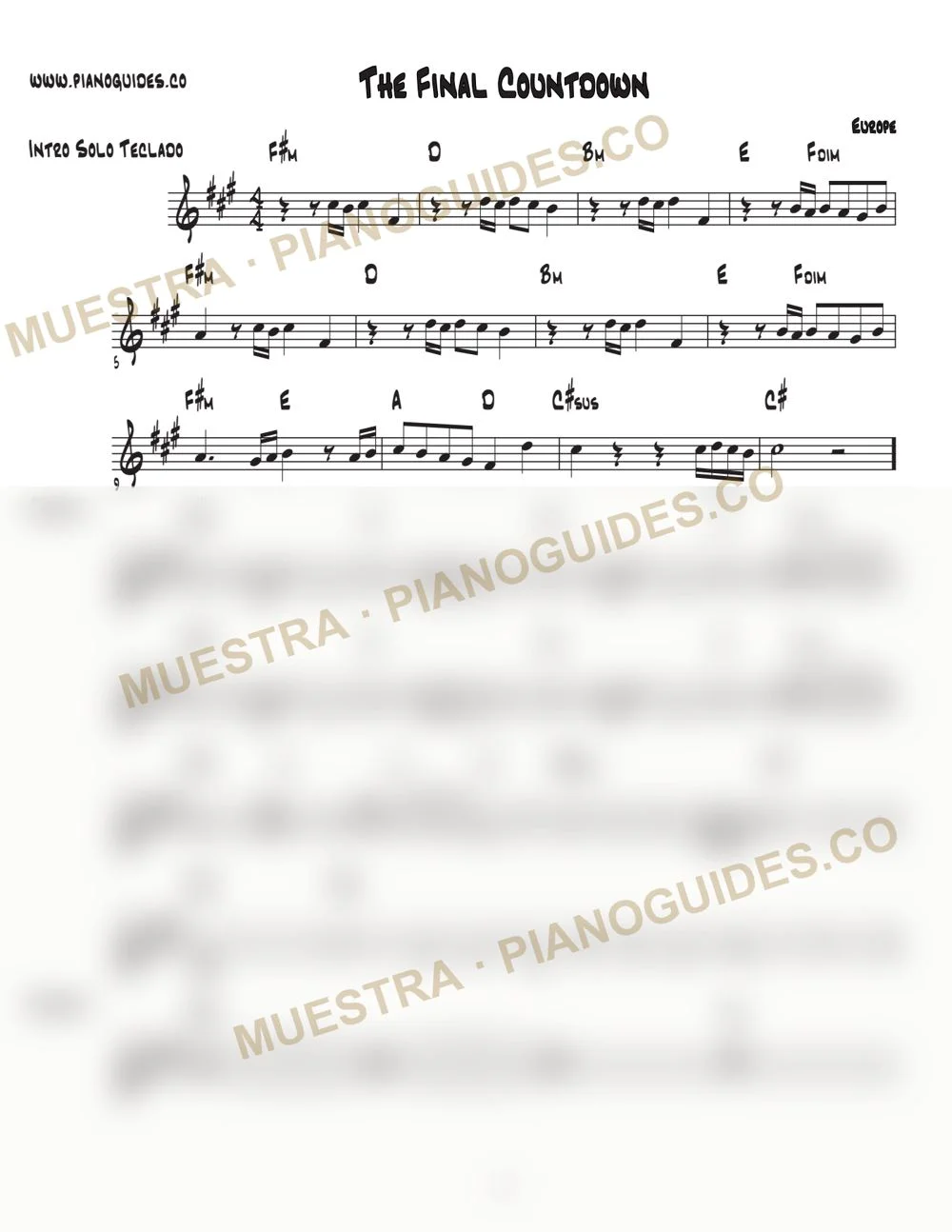Primera página de la guía The Final Countdown