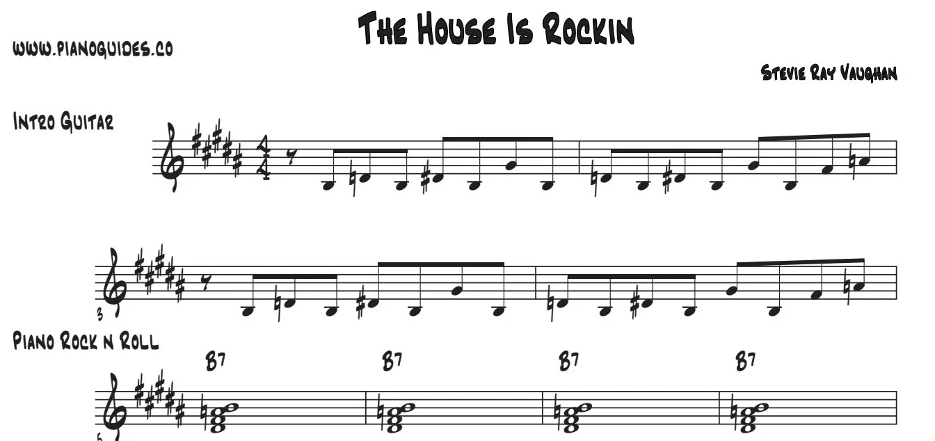 Título y primeras líneas de la guía de The House Is Rockin'