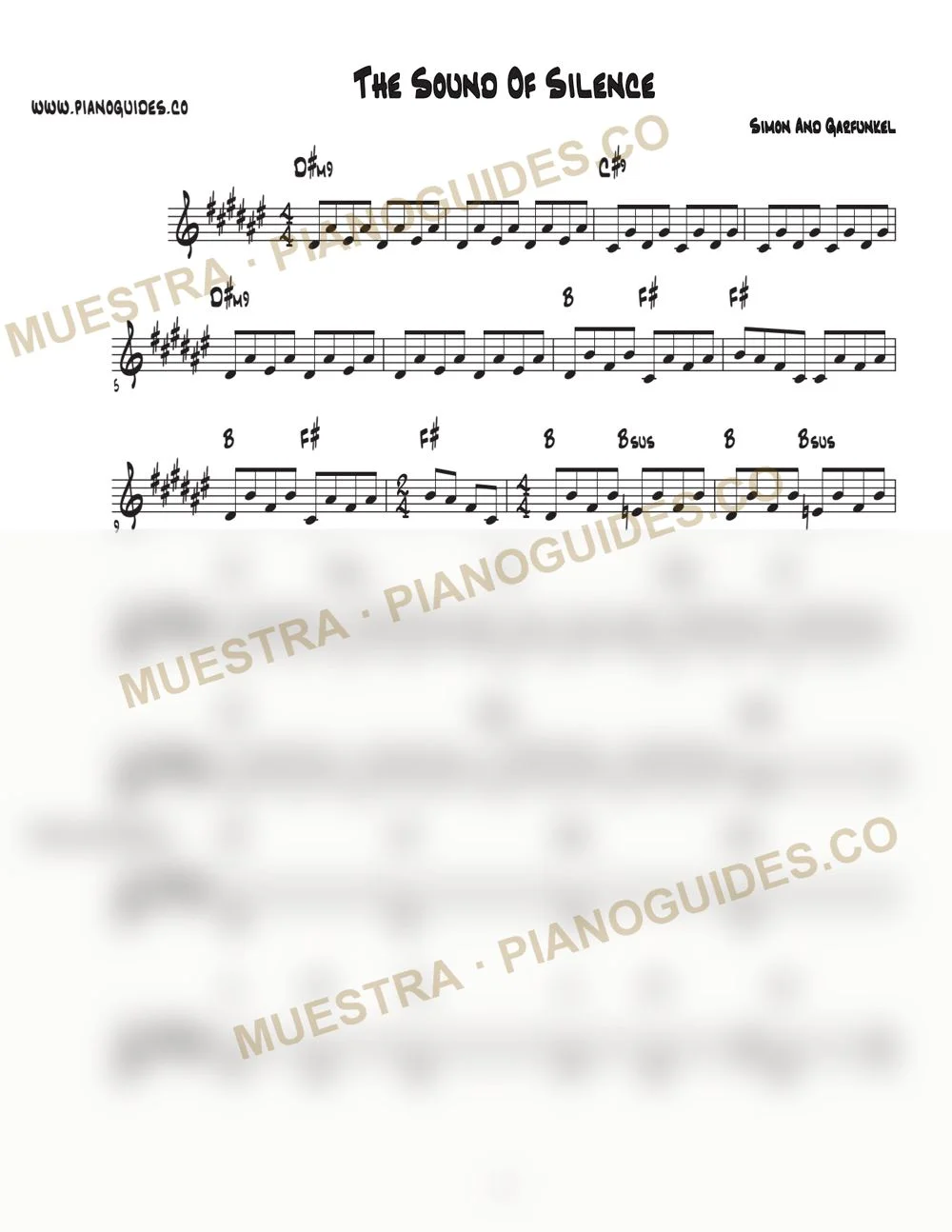 Primera página de la guía The Sound Of Silence