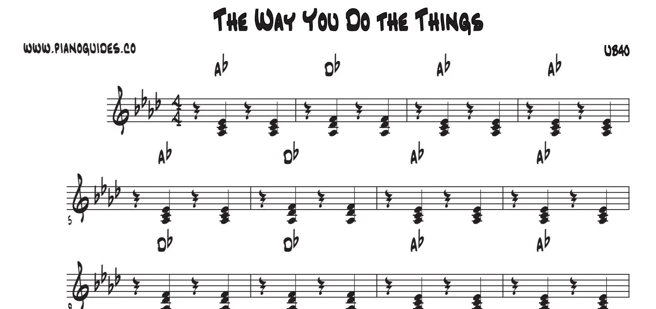 Título y primeras líneas de la guía de The Way You Do The Things You Do