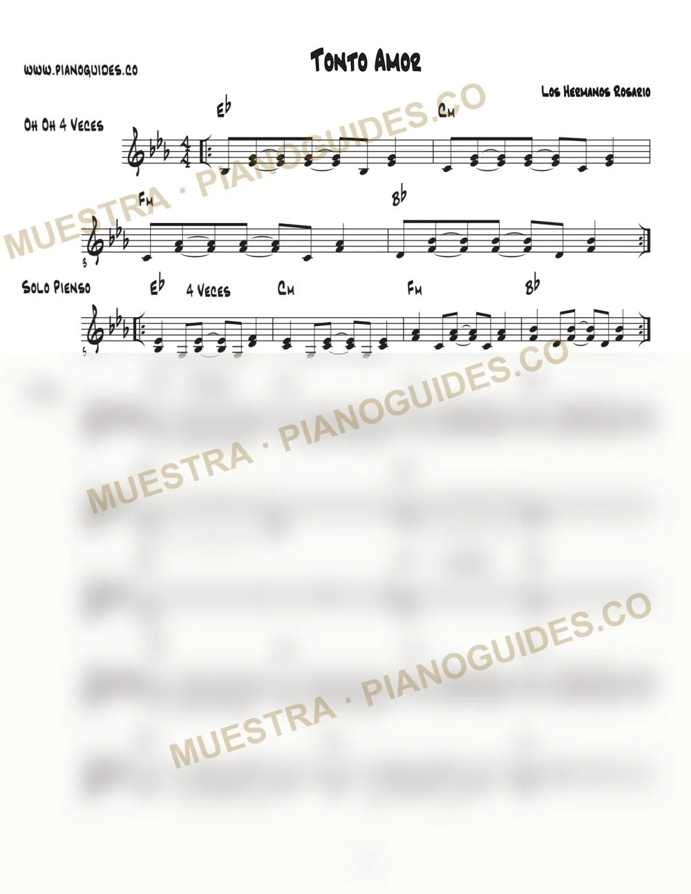 Primera página de la guía Tonto Amor