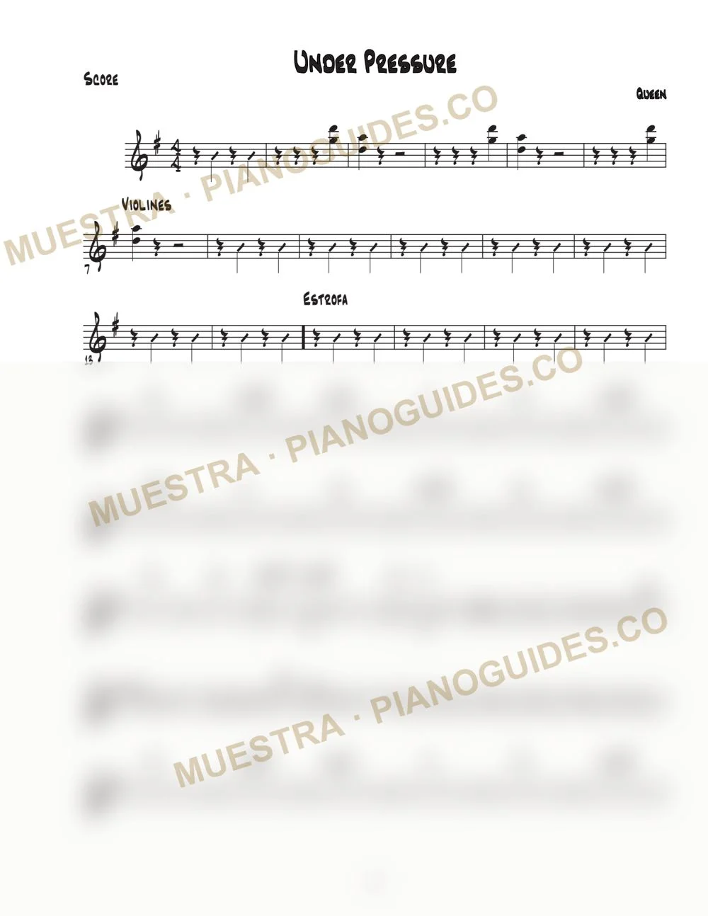Primera página de la guía Under Pressure (Sinfonico)